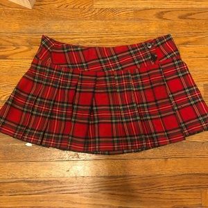 Mini pleated plaid kilt
